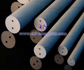  double spiral holes tungsten carbide rod image